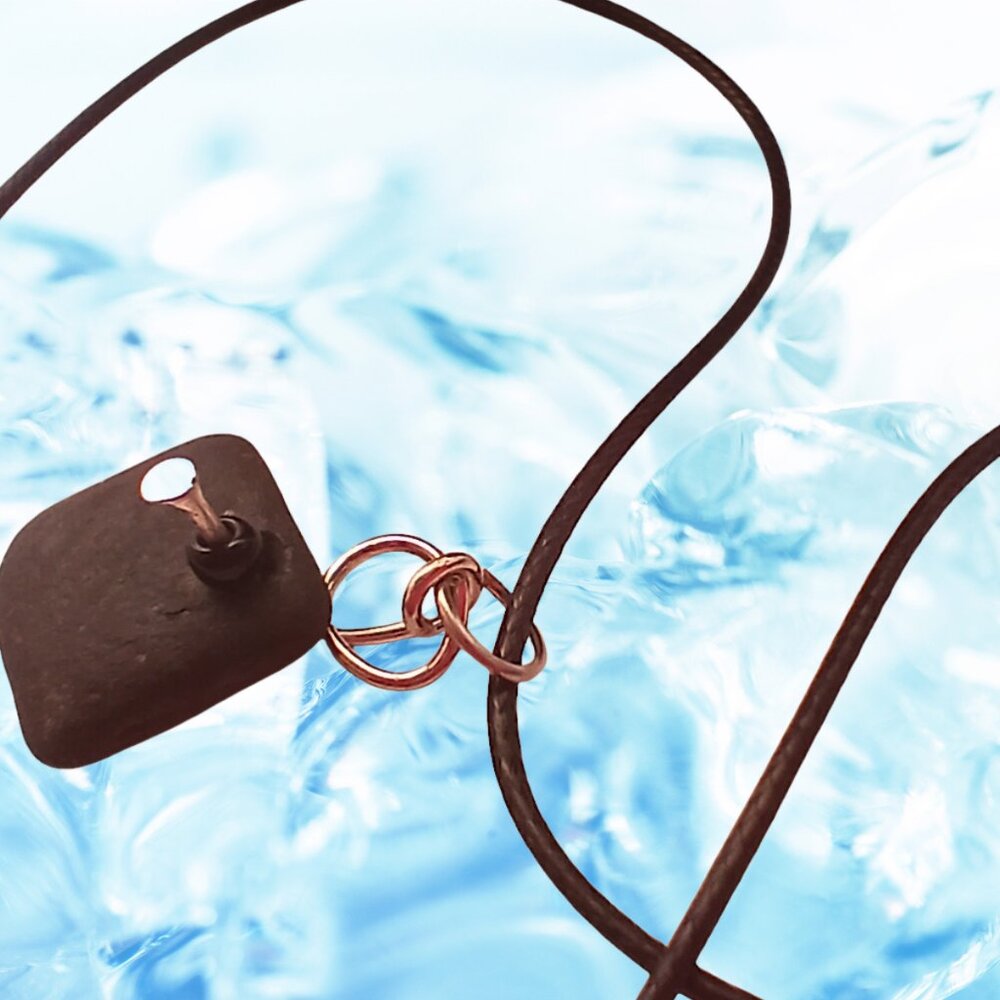 Small Black Lake Superior Stone Cord Necklace